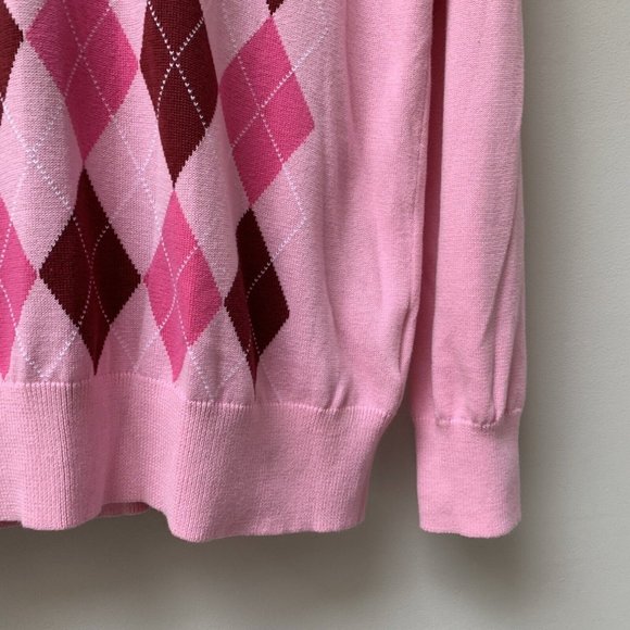 Galvin Green Women's Cathy Sweater Golf Jumper Size Medium Pink NEW Argyle - Picture 9 of 10